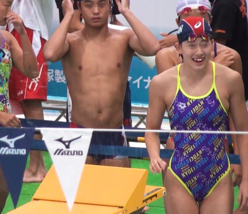 ２０１８年　インターハイ地域予選　競泳大会　その４　ハイレグ競泳水着　日焼け跡　愛知淑徳大学附属高校　湘南工科大学附属高等学校　中京大中京高校　飛び込み水泳　スタート台ハイレグ
