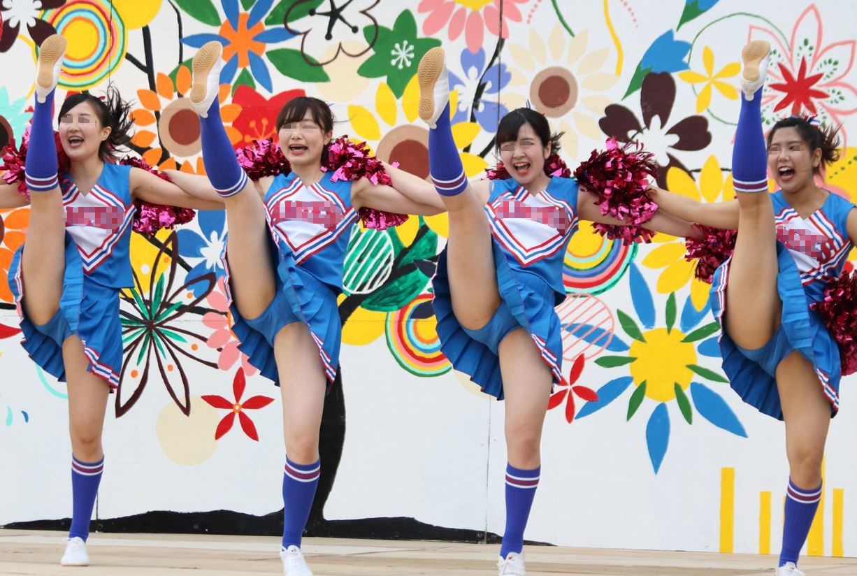 チアダンス・貴方も“魔女”のとりこに…? THE DRUNSSOR 開脚Vジャンプ ラインダンス JDチアリーダー 魔女JDチア スフィンクス ブルマ型アンダースコート アンスコ ブルマ 青色アンスコ チア側転 巨尻ブルマ