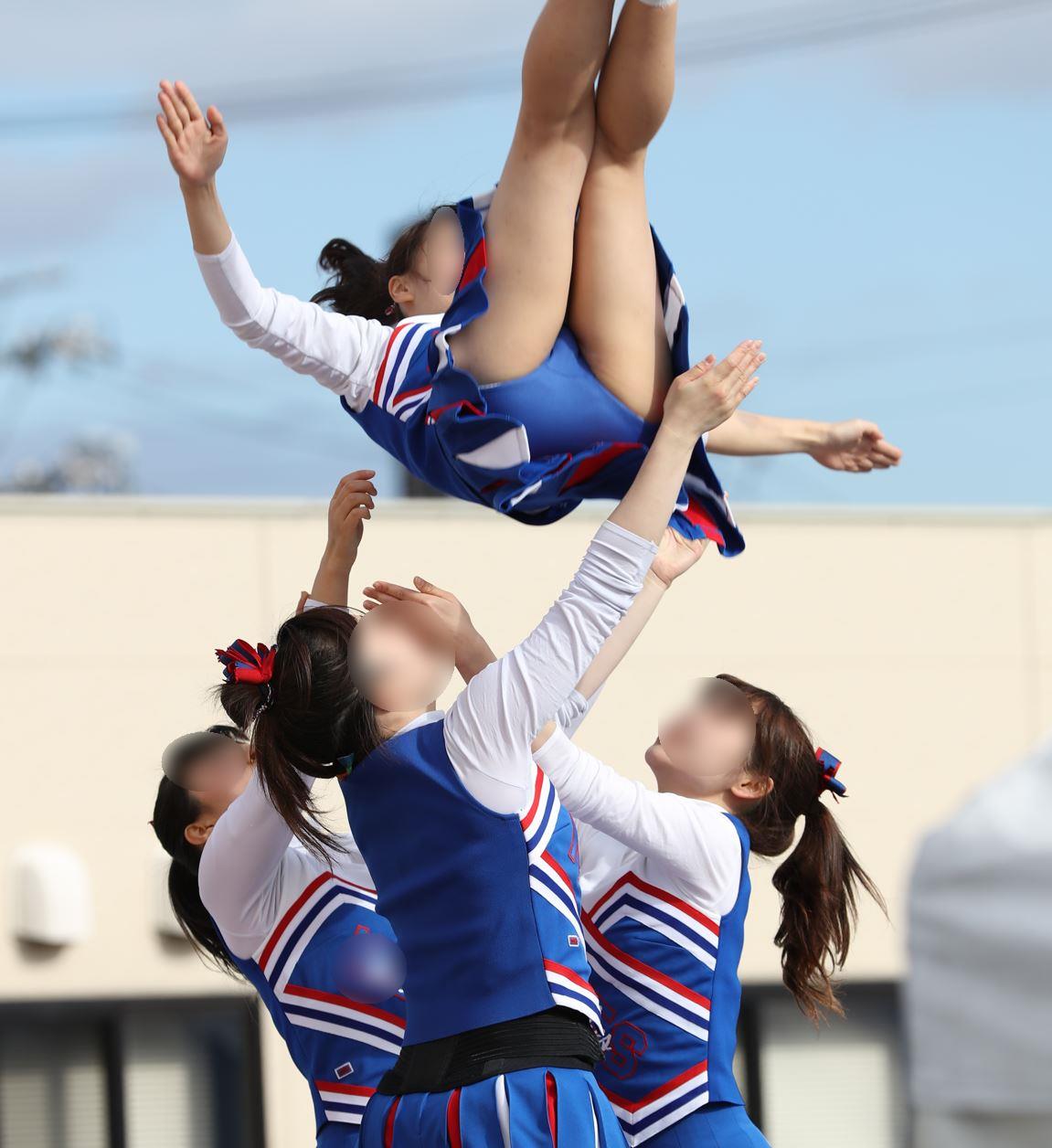 【再販】★フルサイズ写真★　チアフォトグラフ　超薄手透け透けイエローアンスコハイキック！　S05-A coolboy　名古屋市立若宮商業高等学校　バトン部　黄色ブルマ透け　インナーショーツ　はみパン