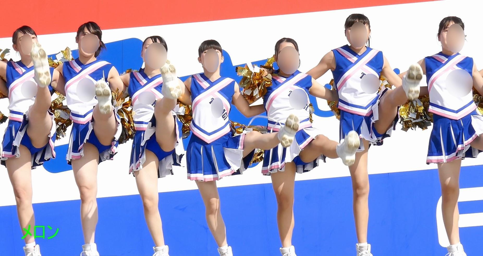 祭りだチア vol.79 【4K】 可愛すぎます！Kバトン続編 チアダンスも素敵です！　メロン 高木学園女子高等学校　バトントワリング部　ハイキックラインダンス　青色アンスコ　ブルマ型アンダースコート　まん肉丸見え開脚　股割　大開脚 