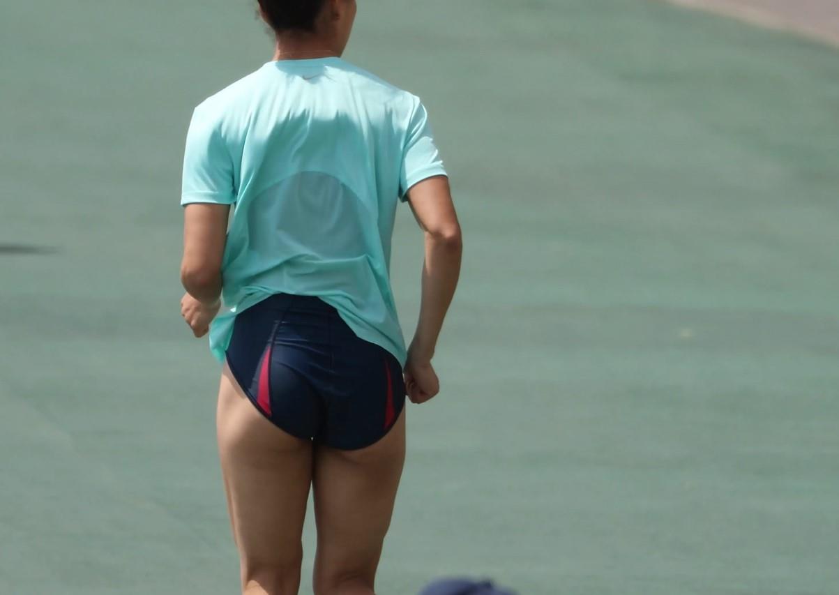 【再販】【AIリマスター】air_0528_06 着地後のポーズがいちいちエ○い！グラビア顔負けの美人OL跳躍選手 ニューヨーク体育大学　ニッパツアスリート　平加 有梨奈　レーシングショーツ　社会人ブルマ