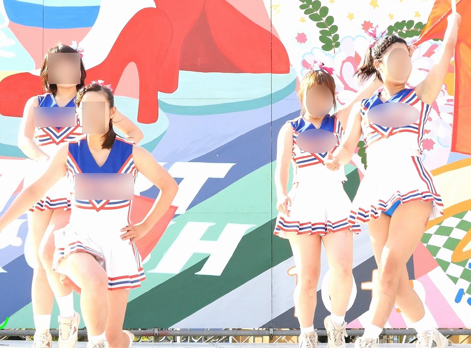 祭りだチア vol.106 【4K】 ほんわかした愛嬌あるお嬢さん続編 まさかの二人目、衝撃のハミGハイキック！ 応援団JDチア メロン　大阪市立大学チアリーディング　ハミ毛チア　ブルマ型アンスコ　超ミニスコート　ハイキック　ターン　ハミ毛ハイキック