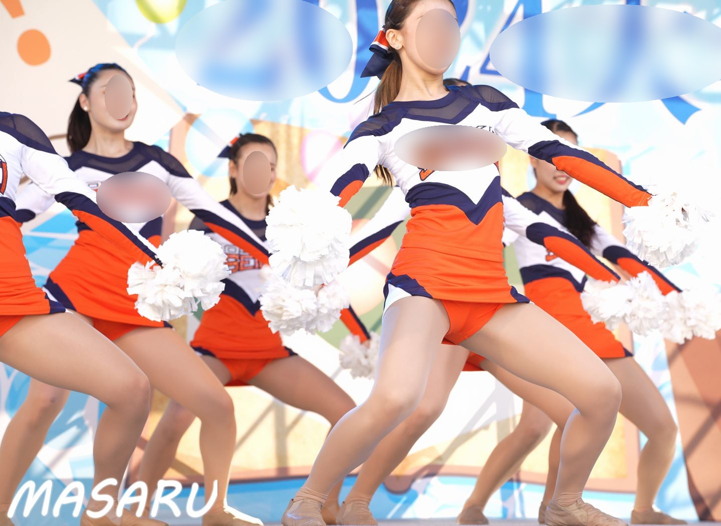 秘密のチア Vol.89～橙姫様の御開帳に御光が降り注ぐなりけり！～　MASARU 大阪成蹊大学チアダンス部　チアタイトミニ衣装　チアパンスト　ナチュラルパンスト　チアはみパン