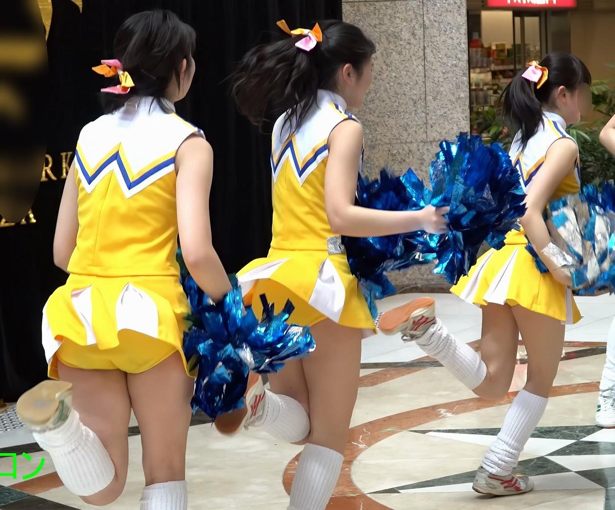 祭りだチア vol.114 【4K】 黄色アンスコ最強！駆け足する姿が可愛すぎてキュンです！Kバトン メロン　側転　ブルマ型アンスコ