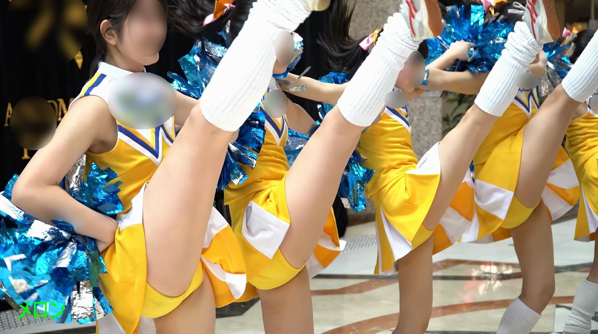 祭りだチア vol.114 【4K】 黄色アンスコ最強！駆け足する姿が可愛すぎてキュンです！Kバトン メロン　側転　ブルマ型アンスコ