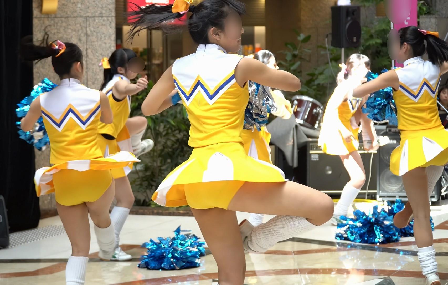 祭りだチア vol.114 【4K】 黄色アンスコ最強！駆け足する姿が可愛すぎてキュンです！Kバトン メロン　側転　ブルマ型アンスコ