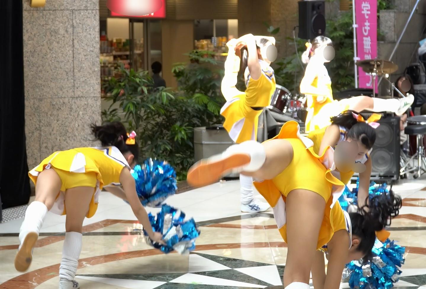 祭りだチア vol.114 【4K】 黄色アンスコ最強！駆け足する姿が可愛すぎてキュンです！Kバトン メロン　側転　ブルマ型アンスコ