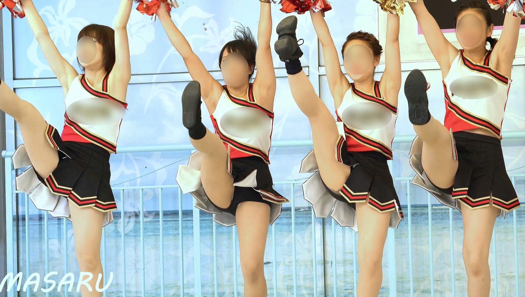 秘密のチア Vol.95～マイナーチアのセクシーな魅力満載！～ MASARU スパッツ　ハミぱん　はみパン　BLAZING STAR チア　黒スパッツ　側転　ターン　ハイキック