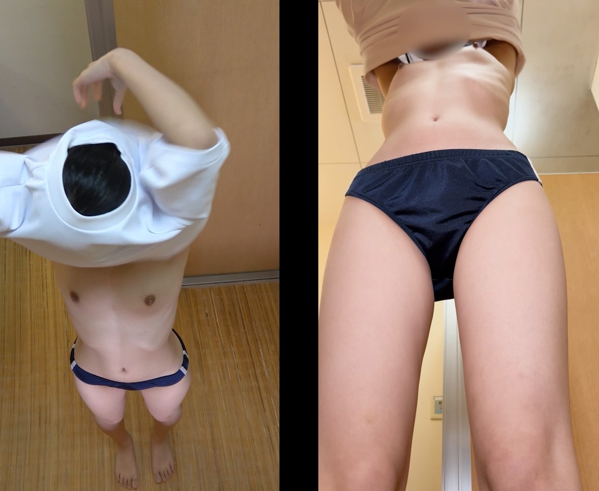 お風呂お着替え×２！でおま○こドアップ！！無防備１０代の若さ溢れるぷりぷりボディ堪能！ てんてん　テニス部更衣室　スコート　アンスコ直穿き　ノーパンテニス