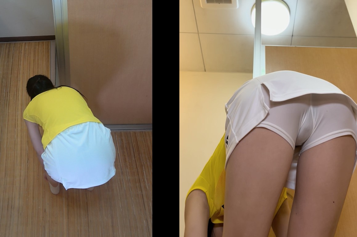 お風呂お着替え×２！でおま○こドアップ！！無防備１０代の若さ溢れるぷりぷりボディ堪能！ てんてん　テニス部更衣室　スコート　アンスコ直穿き　ノーパンテニス