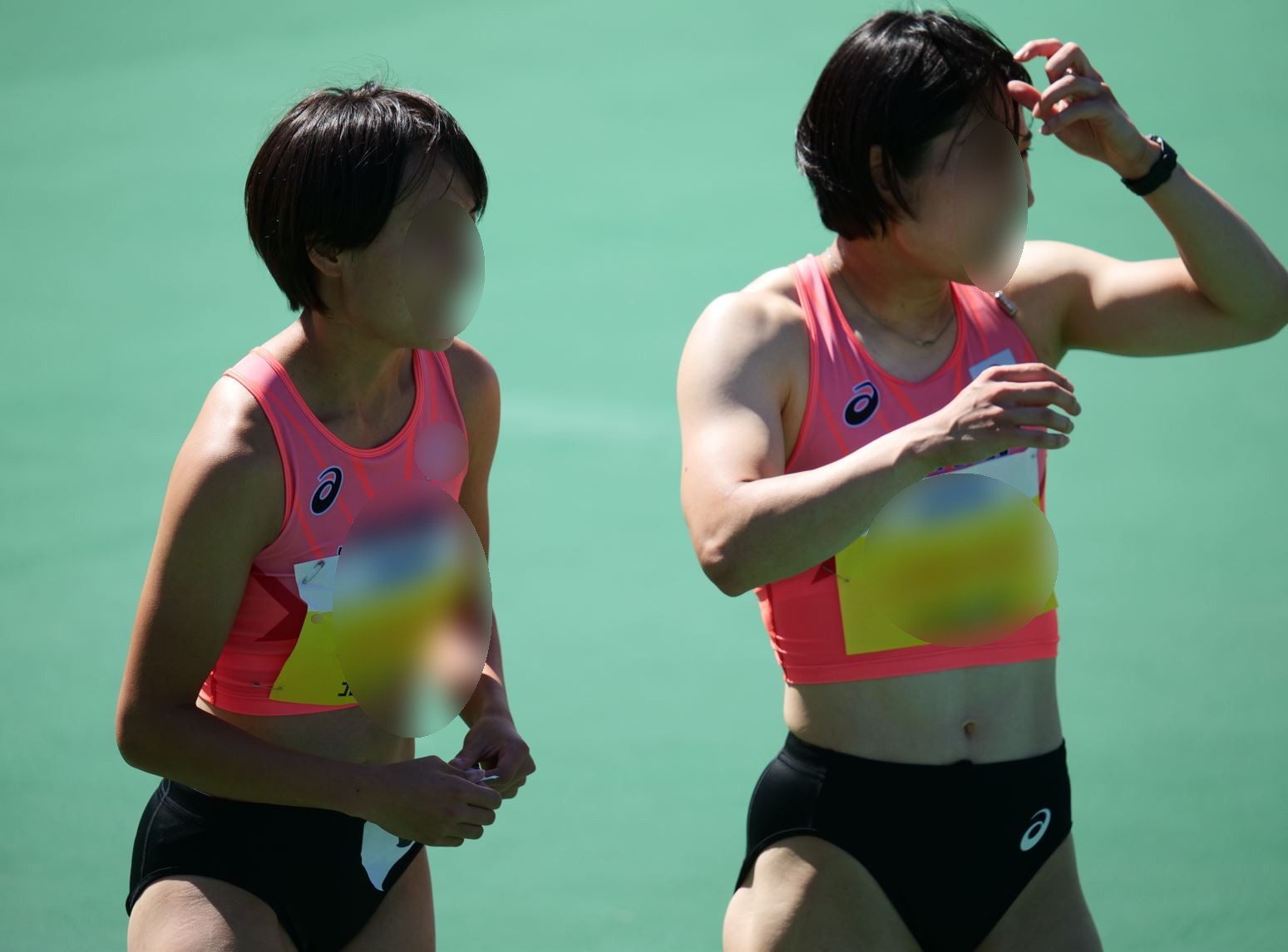 日の丸ブルマに極小赤色ブルマスレンダーハイカットブルマ全部盛