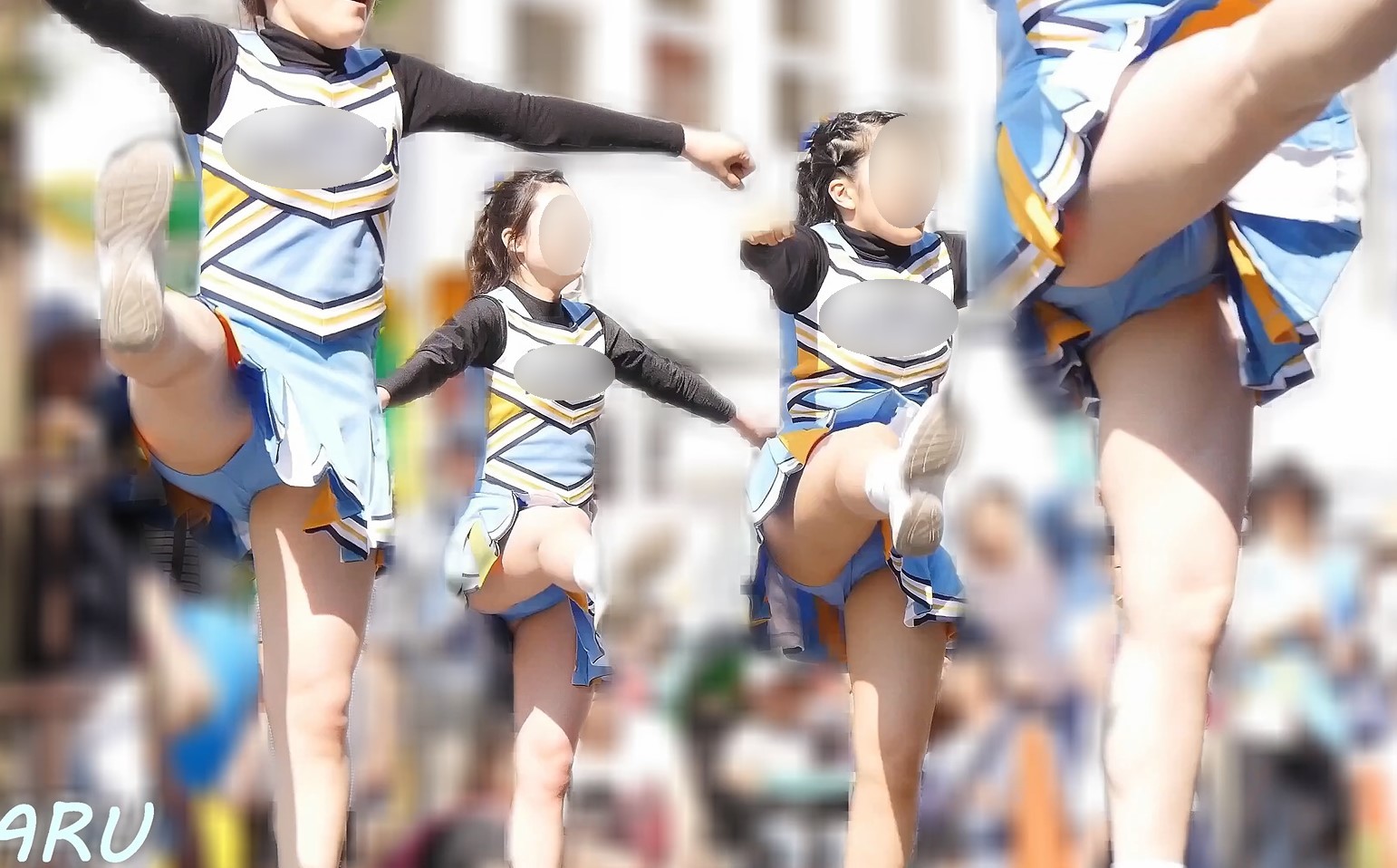 秘密のチア Vol.103～遂に発見！幻の水色アンスコチア！～ MASARU　インナーはみ出し　生パンツチア　女子高生チア　ハイキック　ターン　はみパンチア